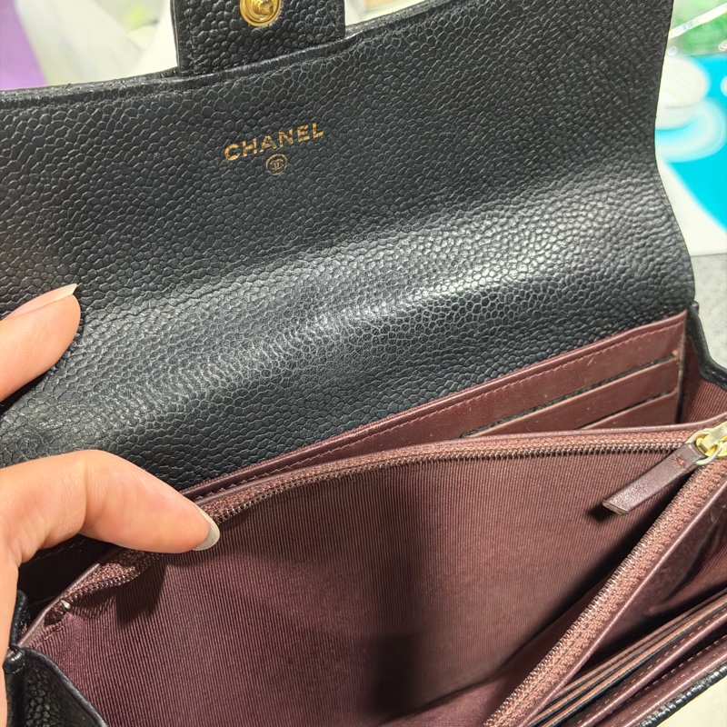 全網最低🏅 Chanel · 經典荔枝牛皮金釦翻蓋長夾 （ 2026.1月專櫃維修證明）-8