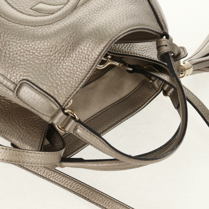 【日本直送】GUCCI Soho 手提包 皮革 兩用 香檳金 金色 336751 正品 am9635V-5