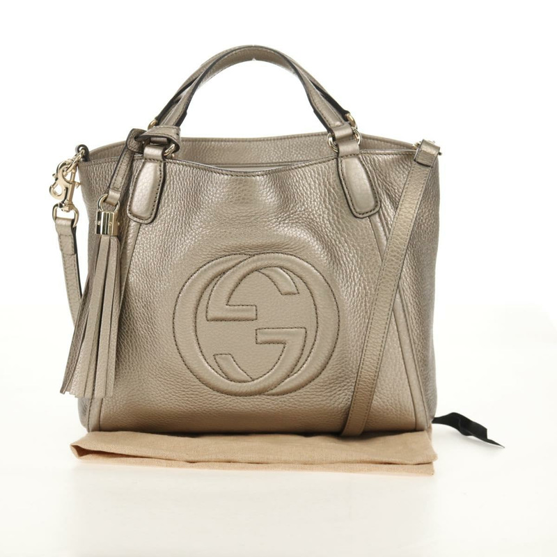 【日本直送】GUCCI Soho 手提包 皮革 兩用 香檳金 金色 336751 正品 am9635V-11
