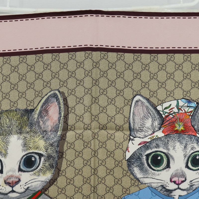 【日本直送】GUCCI x Yuko Higuchi 絲巾 米色 正品 151300M-2