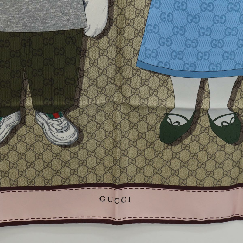 【日本直送】GUCCI x Yuko Higuchi 絲巾 米色 正品 151300M-8