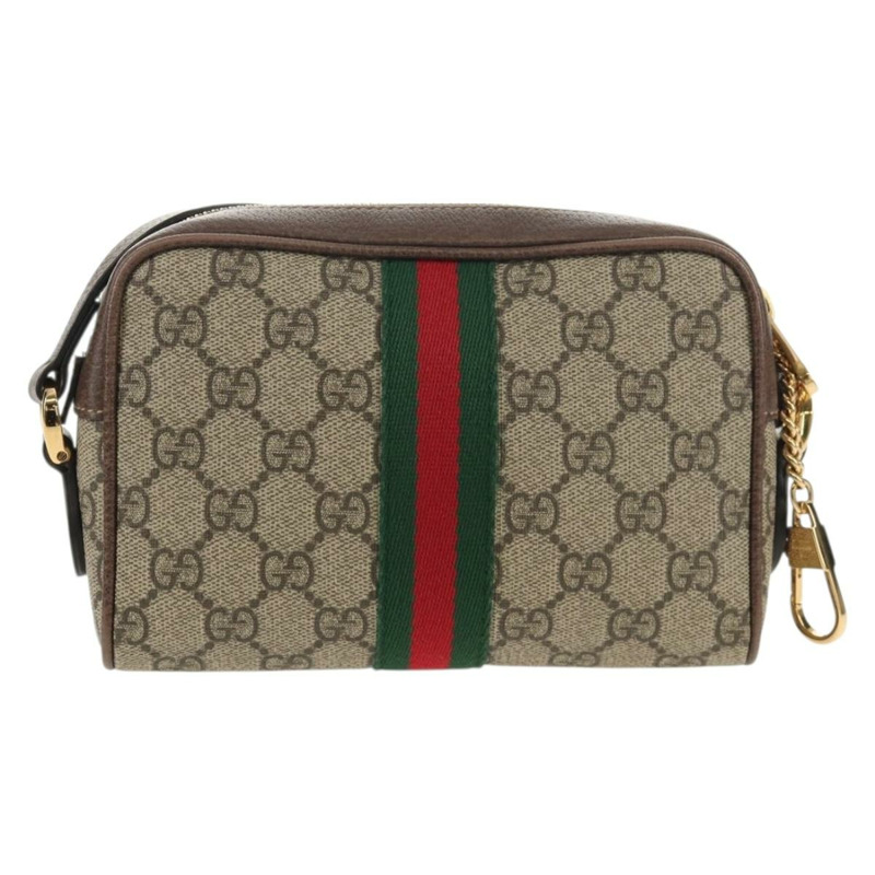 【日本直送】GUCCI Ophidia GG Supreme Web Sherry Line Bag PVC Beige 517350 Auth yk19604M-1