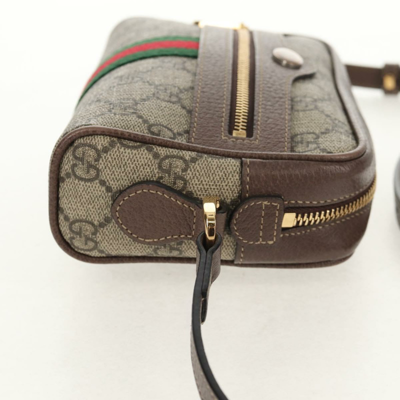 【日本直送】GUCCI Ophidia GG Supreme Web Sherry Line Bag PVC Beige 517350 Auth yk19604M-3