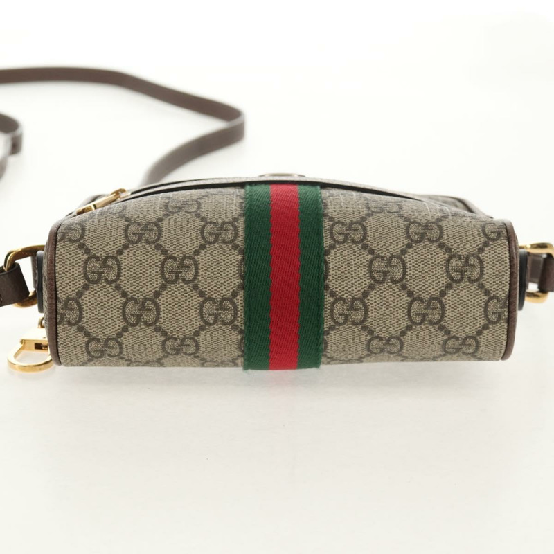 【日本直送】GUCCI Ophidia GG Supreme Web Sherry Line Bag PVC Beige 517350 Auth yk19604M-4