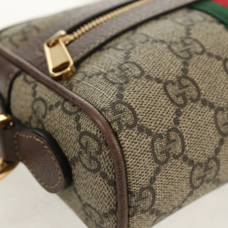【日本直送】GUCCI Ophidia GG Supreme Web Sherry Line Bag PVC Beige 517350 Auth yk19604M-14