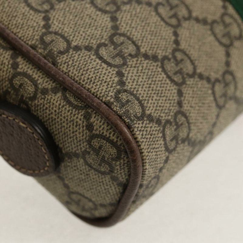【日本直送】GUCCI Ophidia GG Supreme Web Sherry Line Bag PVC Beige 517350 Auth yk19604M-16