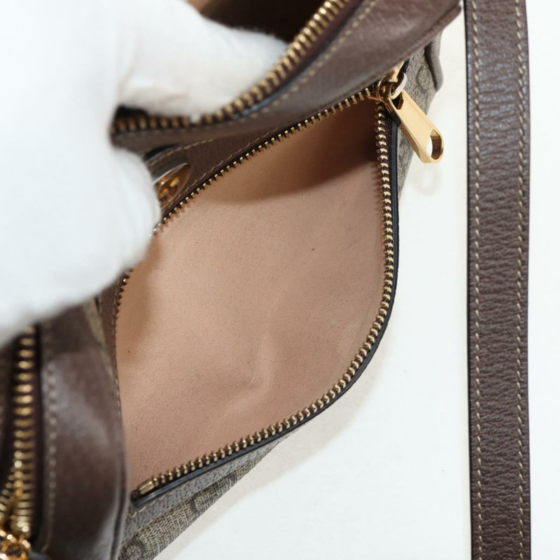 【日本直送】GUCCI Ophidia GG Supreme Web Sherry Line Bag PVC Beige 517350 Auth yk19604M-25