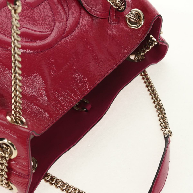 【日本直送】GUCCI 鏈 Soho 單肩包 漆皮 粉金 308982 正品 yk19530V-5