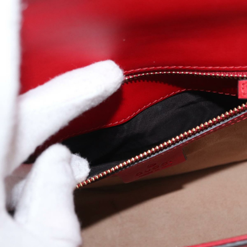 【日本直送】GUCCI Sylvie Sherry Line 單肩包，皮革材質，紅色/金色/海軍藍，貨號 421882，正品編號 154071M-22