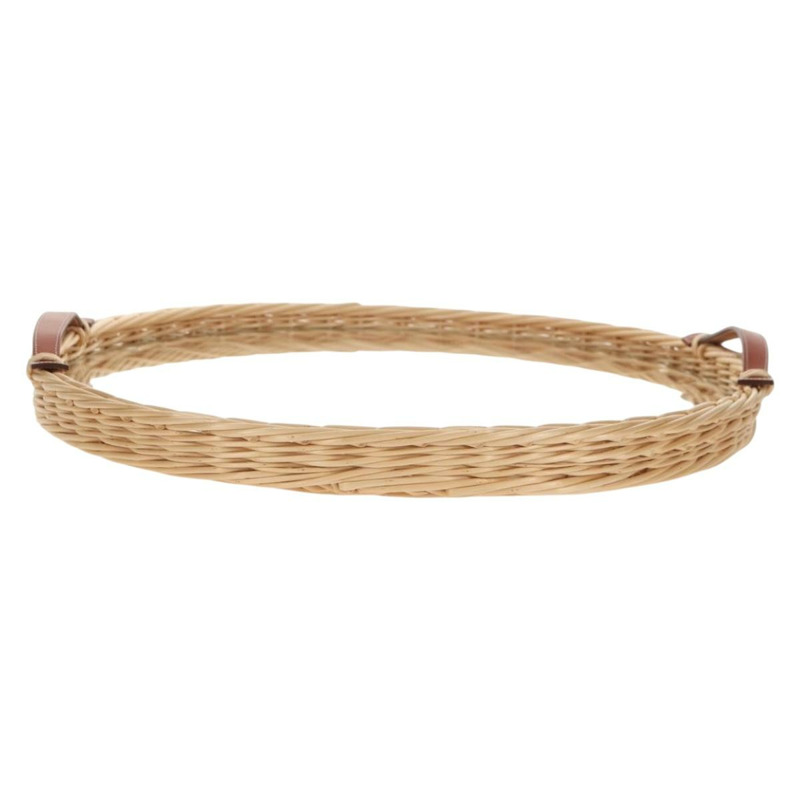 【日本直送】愛馬仕 (HERMES) 圓形藤編托盤，米色木質，正品 mr1545AV-1