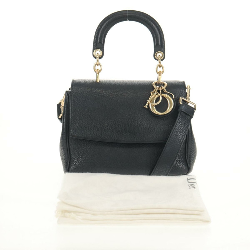 【日本直送】Christian Dior Lady Dior Be Dior 小皮革雙肩包 黑色 金色 Auth 152955AV-11