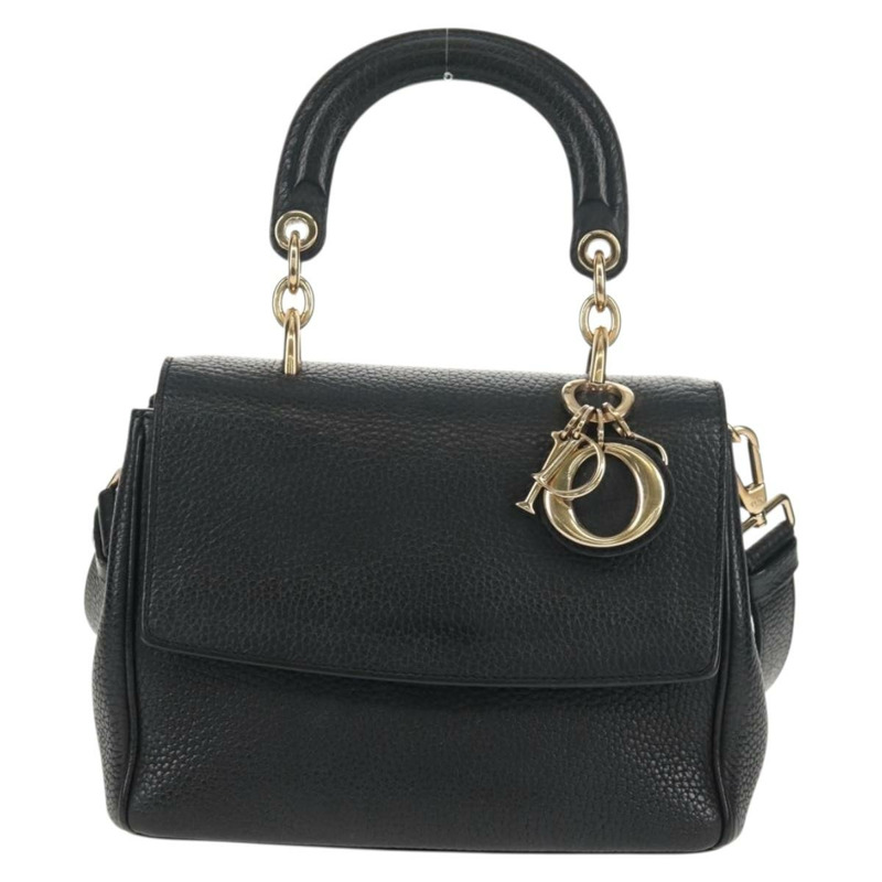 【日本直送】Christian Dior Lady Dior Be Dior 小皮革雙肩包 黑色 金色 Auth 152955AV-12