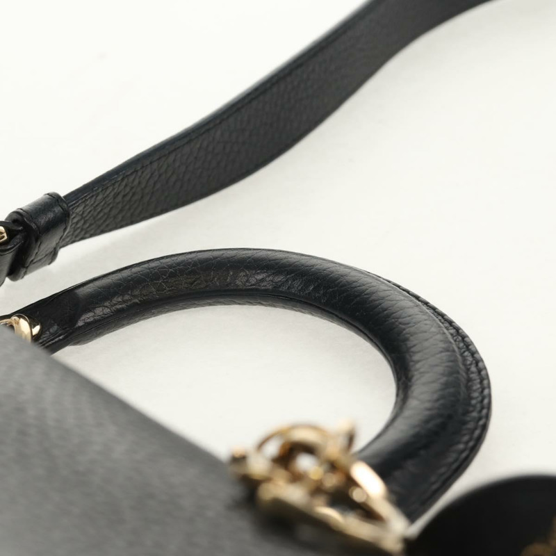 【日本直送】Christian Dior Lady Dior Be Dior 小皮革雙肩包 黑色 金色 Auth 152955AV-13