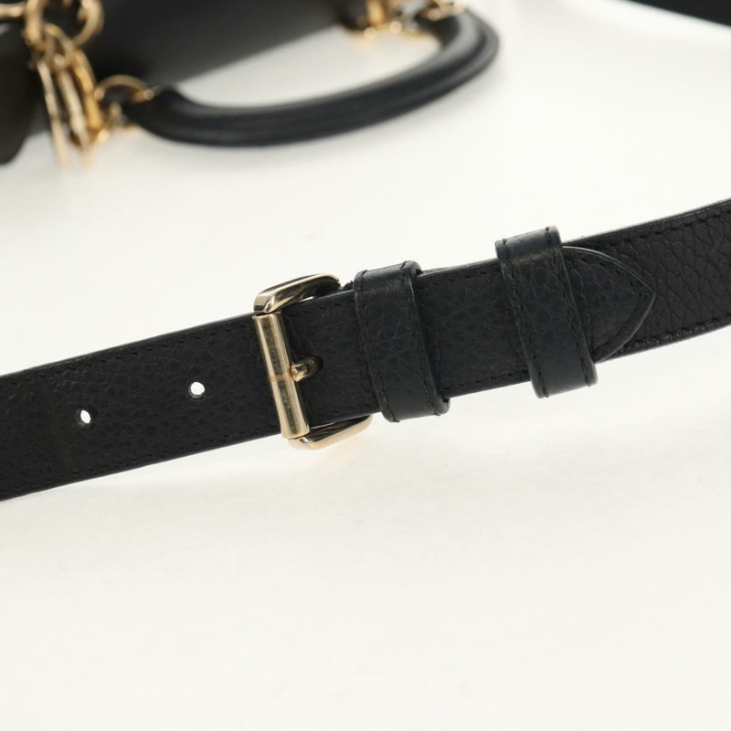 【日本直送】Christian Dior Lady Dior Be Dior 小皮革雙肩包 黑色 金色 Auth 152955AV-14