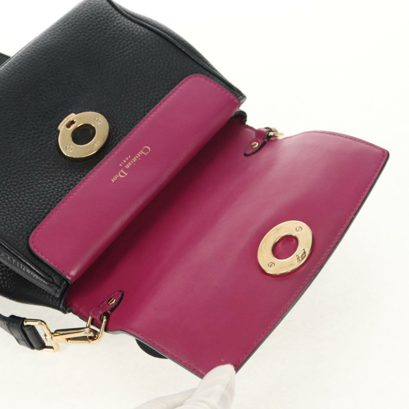 【日本直送】Christian Dior Lady Dior Be Dior 小皮革雙肩包 黑色 金色 Auth 152955AV-22