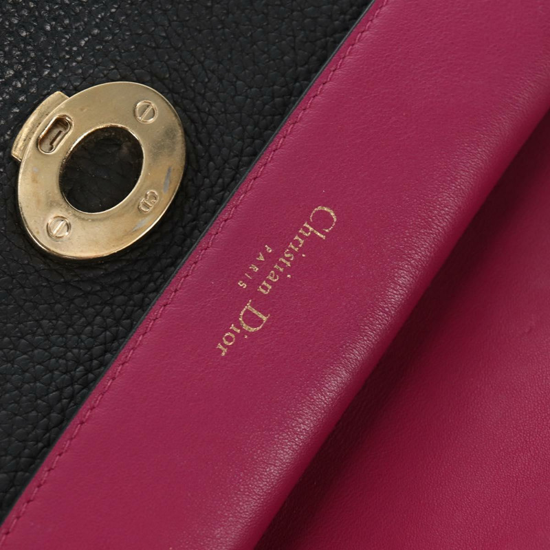 【日本直送】Christian Dior Lady Dior Be Dior 小皮革雙肩包 黑色 金色 Auth 152955AV-24