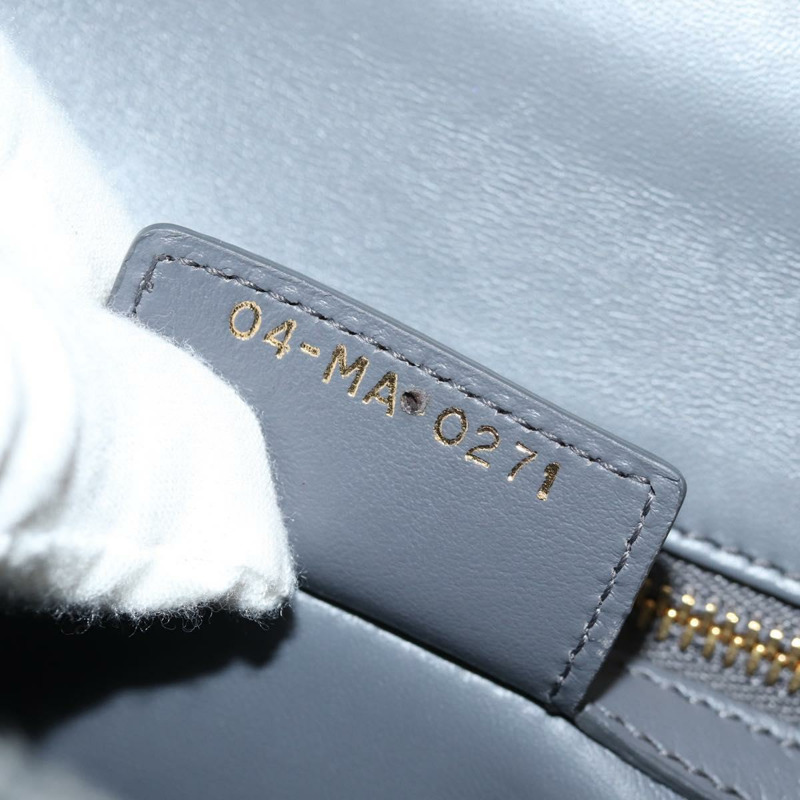 【日本直送】Christian Dior Caro 鏈條肩背包，棉質，灰色，金色，正品，貨號 152452AM-10