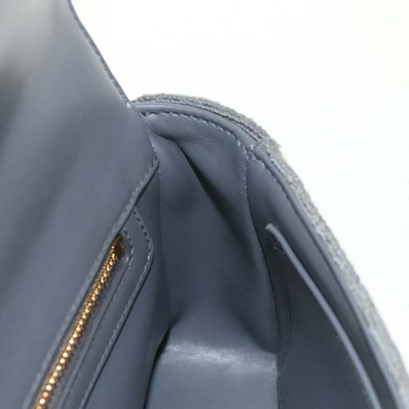 【日本直送】Christian Dior Caro 鏈條肩背包，棉質，灰色，金色，正品，貨號 152452AM-23