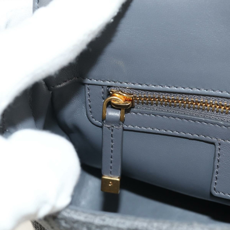 【日本直送】Christian Dior Caro 鏈條肩背包，棉質，灰色，金色，正品，貨號 152452AM-24