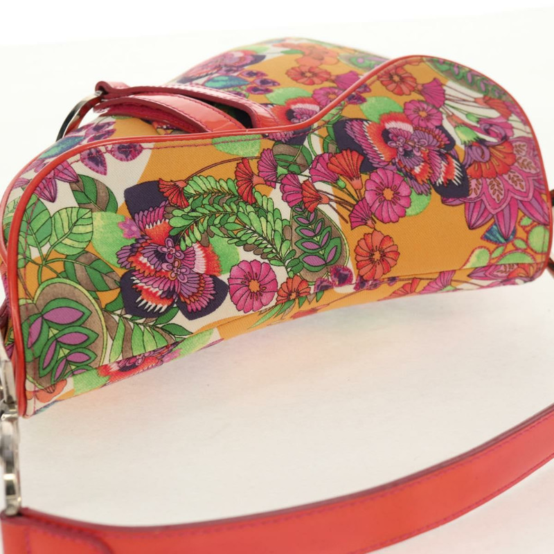 【日本直送】Christian Dior 馬鞍形肩背包 帆布 粉紅色 銀色 正品 153630SAV-5