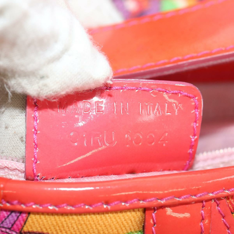 【日本直送】Christian Dior 馬鞍形肩背包 帆布 粉紅色 銀色 正品 153630SAV-9