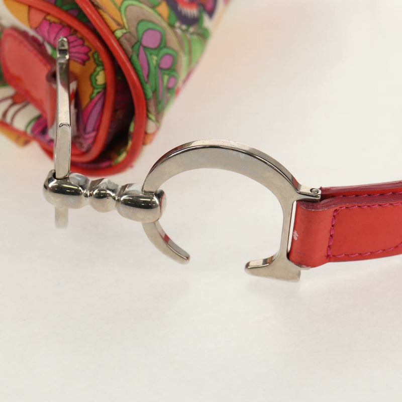 【日本直送】Christian Dior 馬鞍形肩背包 帆布 粉紅色 銀色 正品 153630SAV-13