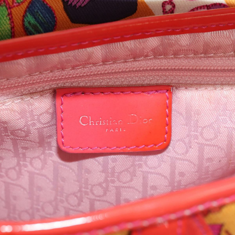 【日本直送】Christian Dior 馬鞍形肩背包 帆布 粉紅色 銀色 正品 153630SAV-23