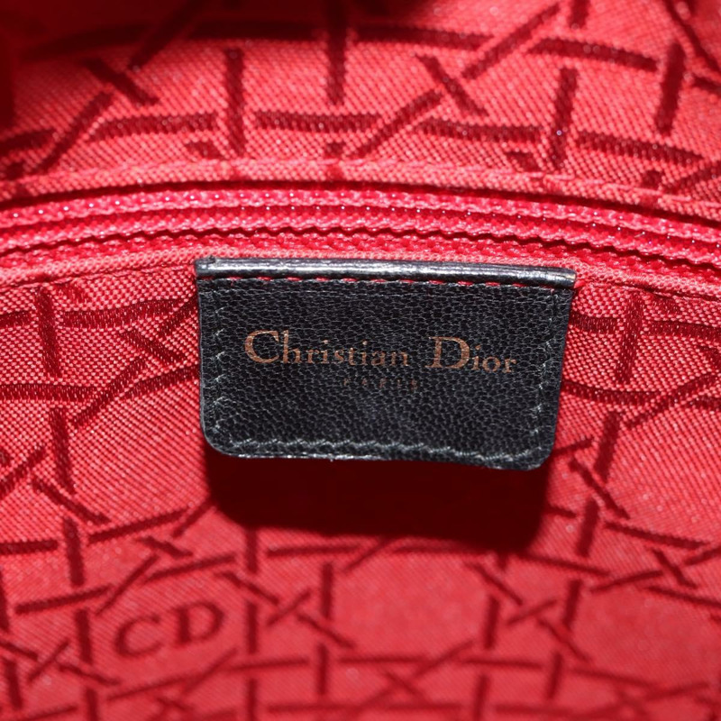 【日本直送】Christian Dior Canage Lady Dior 手提包，羊皮材質，黑色金色雙肩包，正品，貨號 148689V-21