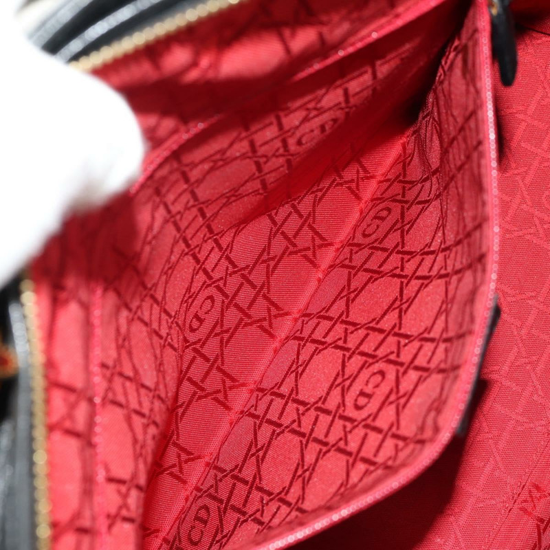 【日本直送】Christian Dior Canage Lady Dior 手提包，羊皮材質，黑色金色雙肩包，正品，貨號 148689V-25