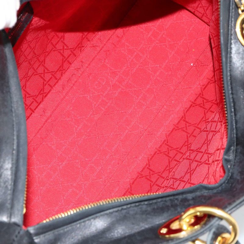 【日本直送】Christian Dior Canage Lady Dior 手提包，羊皮材質，黑色，金色，正品，貨號 yk19533-11