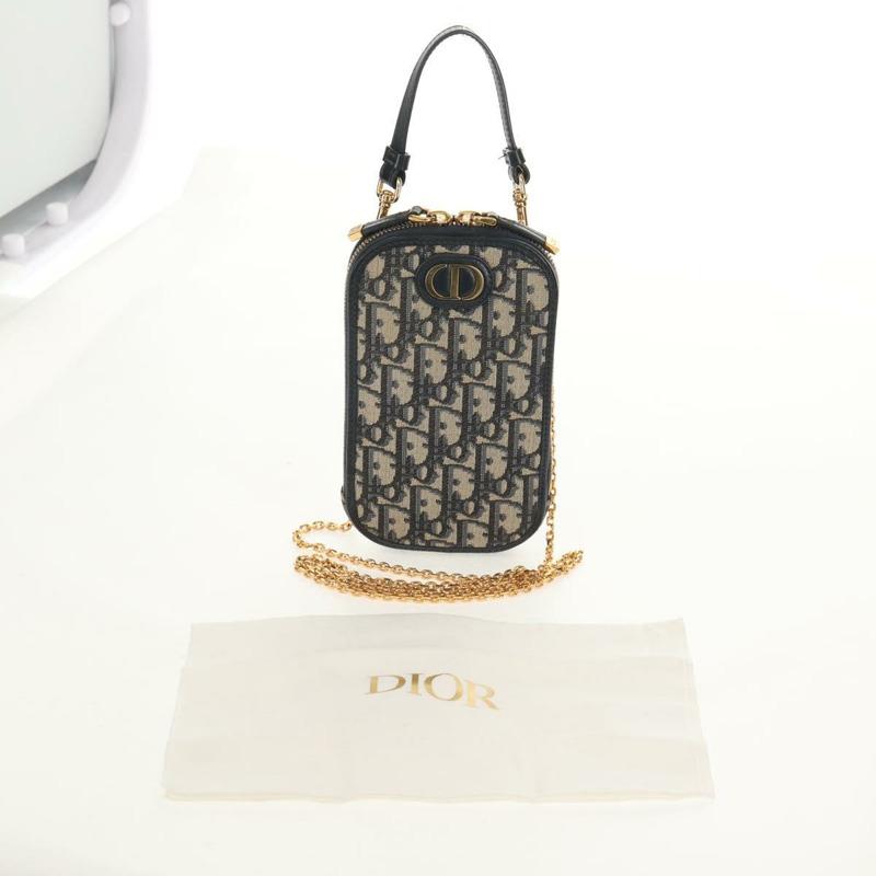 【日本直送】Christian Dior Trotter帆布手機鏈蒙田包海軍藍正品 154027A-11