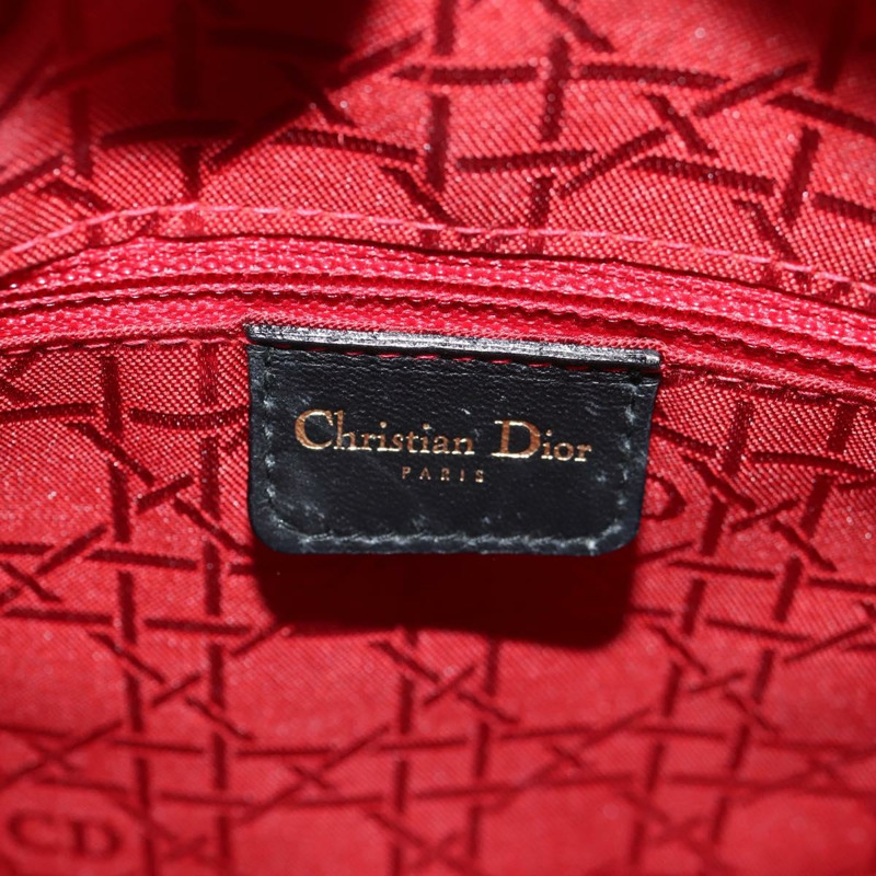【日本直送】Christian Dior Canage Lady Dior 手提包，羊皮材質，黑色，金色，正品 yk19860V-18