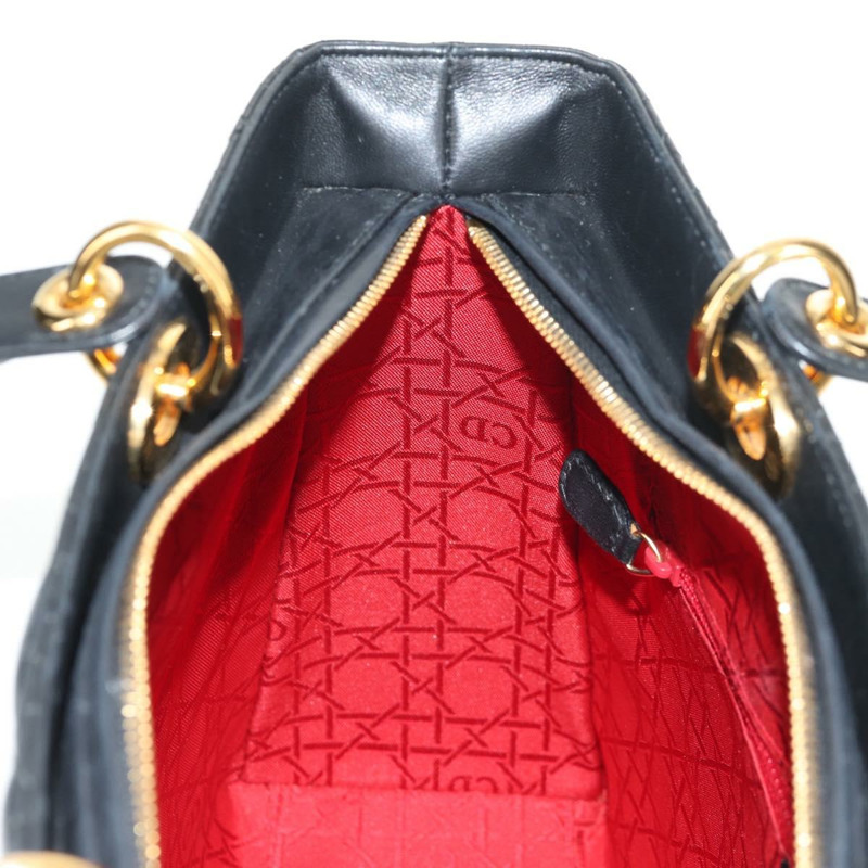 【日本直送】Christian Dior Canage Lady Dior 手提包，羊皮材質，黑色，金色，正品 yk19860V-20