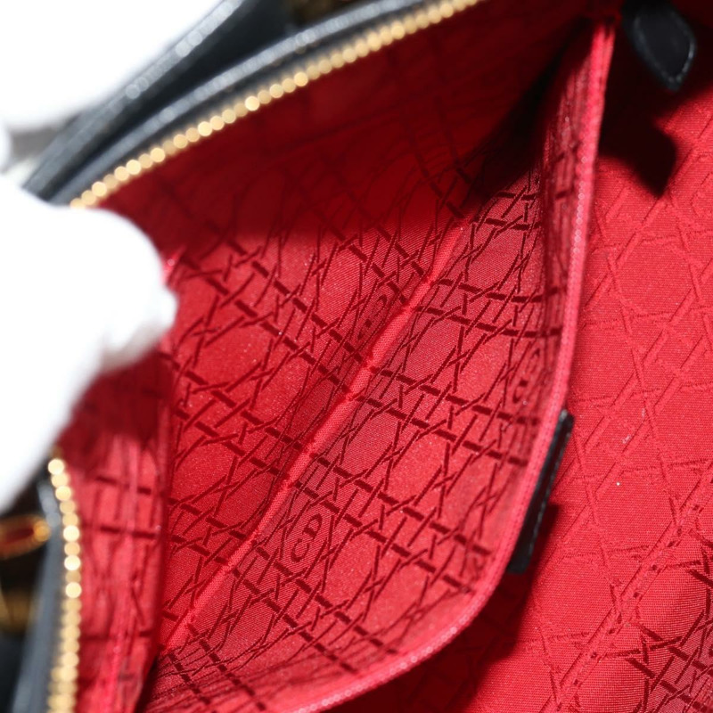 【日本直送】Christian Dior Canage Lady Dior 手提包，羊皮材質，黑色，金色，正品 yk19860V-22