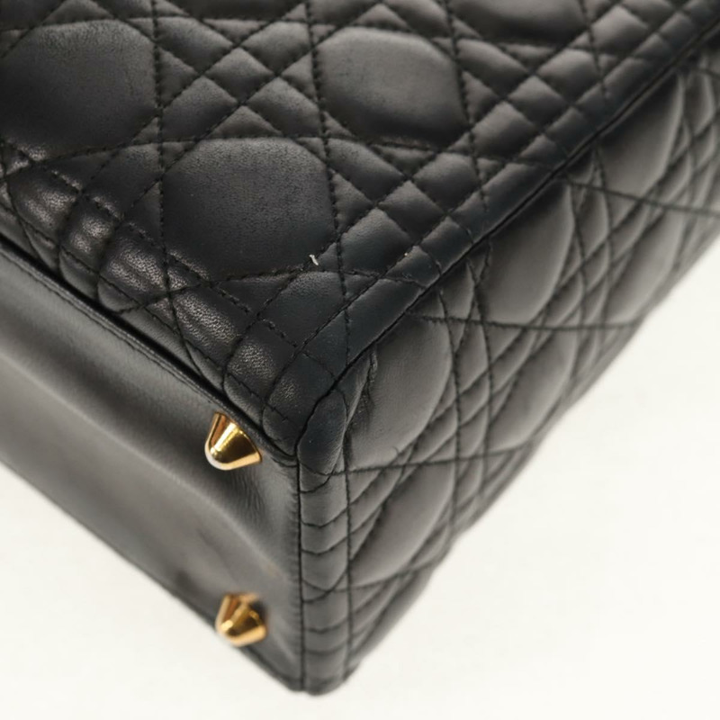 【日本直送】Christian Dior Canage 手提包，羊皮材質，黑色，金色，正品，貨號 yk19627V-16