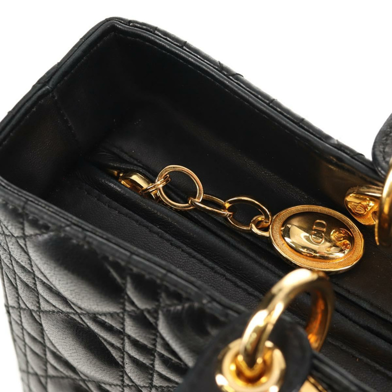 【日本直送】Christian Dior Canage 手提包，羊皮材質，黑色，金色，正品，貨號 yk19627V-18