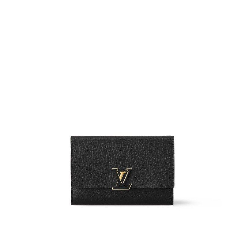 🇫🇷Louis Vuitton Capucines 小型錢包/短夾 黑&玫紅色 全新美品/大全配-0