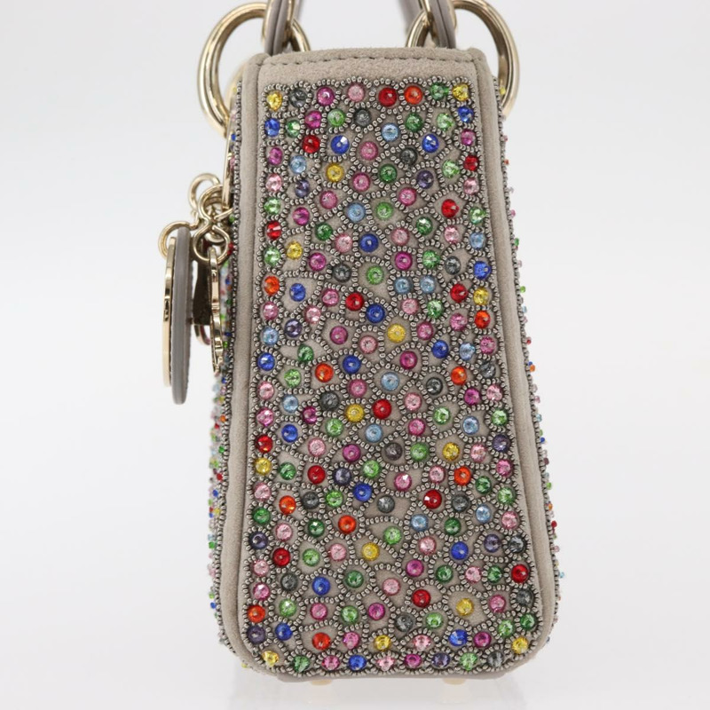 【日本直送】Christian Dior Lady Dior 串珠手袋 皮革 多色 金色 正品 142981SM-2