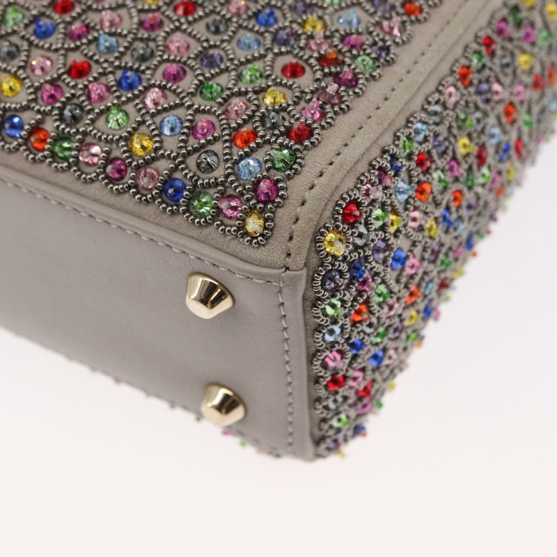 【日本直送】Christian Dior Lady Dior 串珠手袋 皮革 多色 金色 正品 142981SM-15