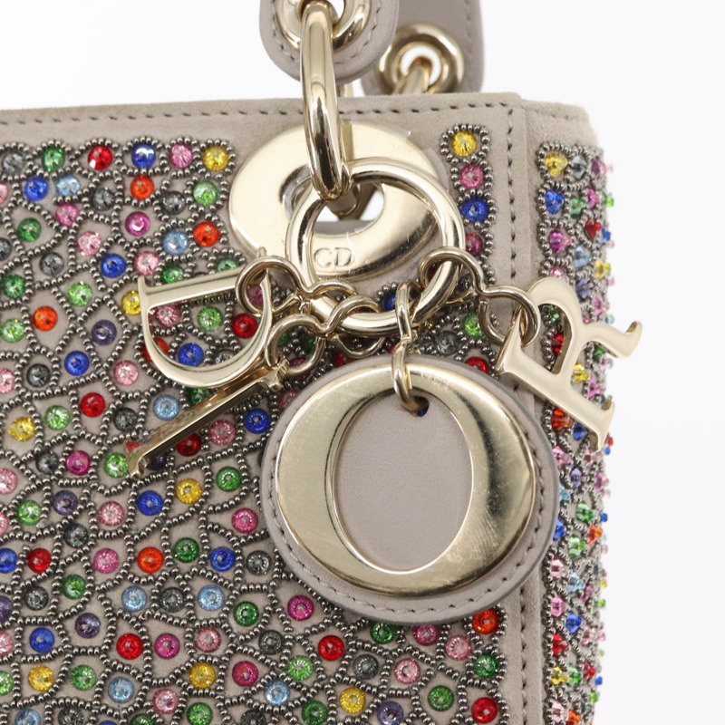 【日本直送】Christian Dior Lady Dior 串珠手袋 皮革 多色 金色 正品 142981SM-16