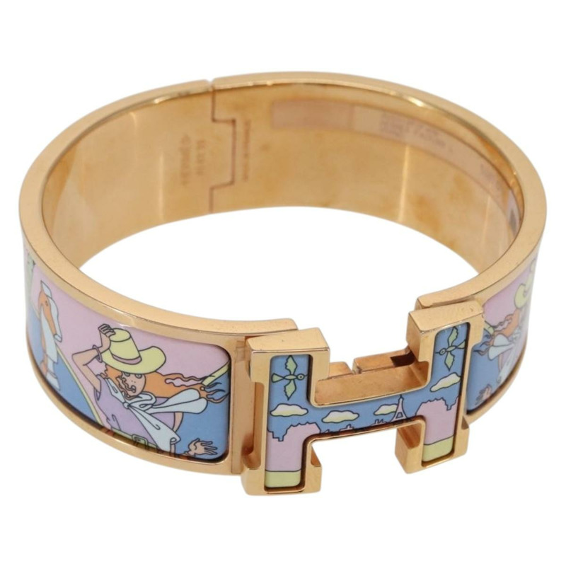 【日本直送】愛馬仕 Click H 手鐲，金屬金色，FI 02 33，正品編號 154113M-0