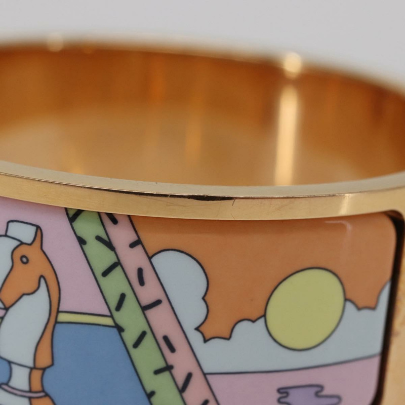 【日本直送】愛馬仕 Click H 手鐲，金屬金色，FI 02 33，正品編號 154113M-3