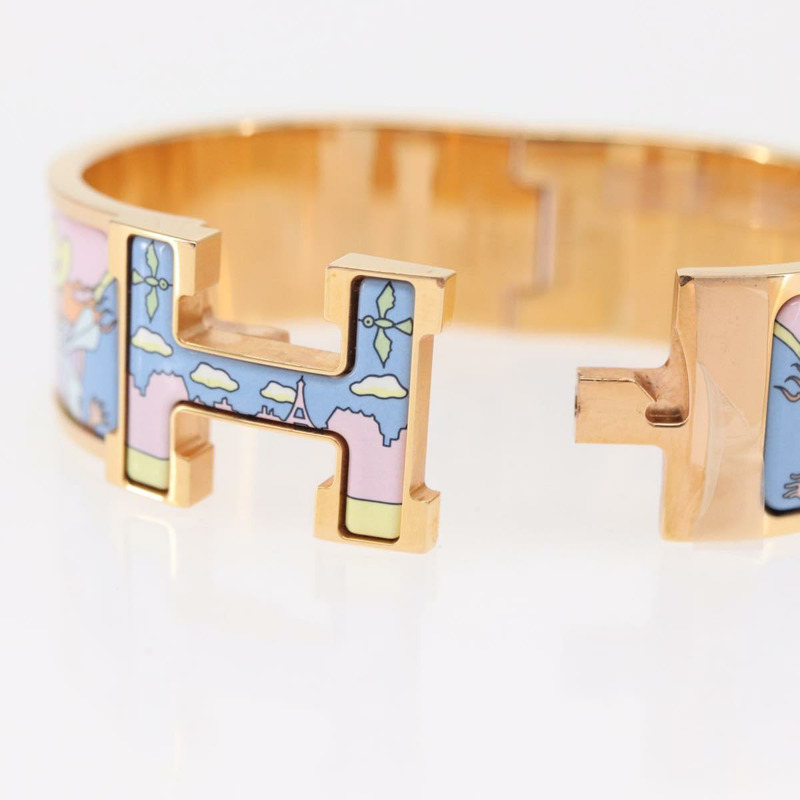 【日本直送】愛馬仕 Click H 手鐲，金屬金色，FI 02 33，正品編號 154113M-6