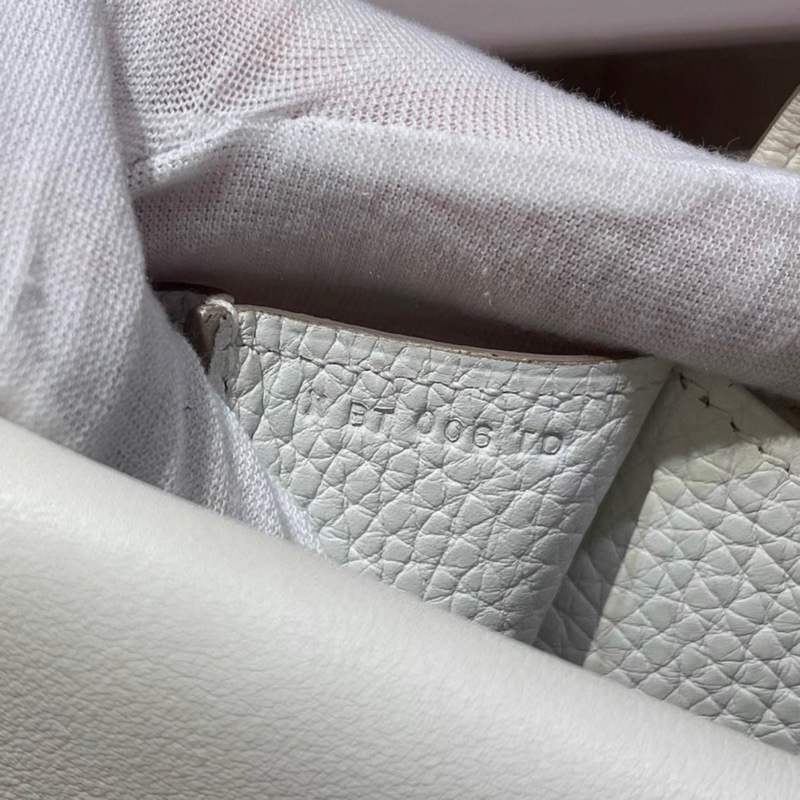 Hermes愛馬仕 halzan 31 8L冰川白 銀扣TC皮 D刻，配件塵袋肩帶-5