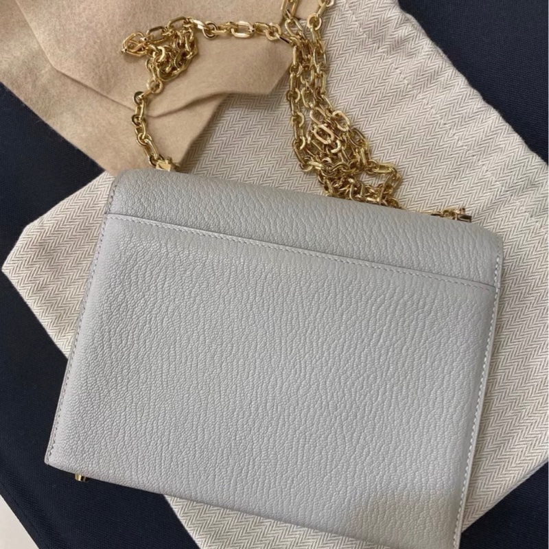 愛馬仕Mini Verrou 插銷包mini珍珠灰山羊皮 B刻-1