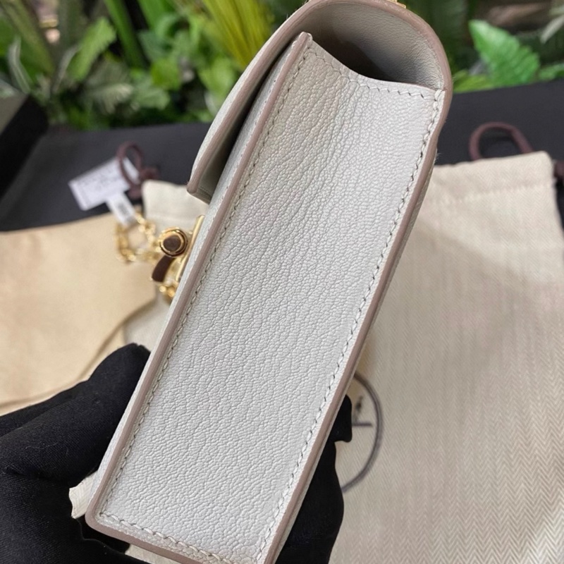 愛馬仕Mini Verrou 插銷包mini珍珠灰山羊皮 B刻-3