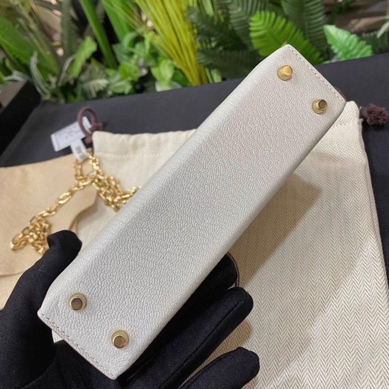 愛馬仕Mini Verrou 插銷包mini珍珠灰山羊皮 B刻-6