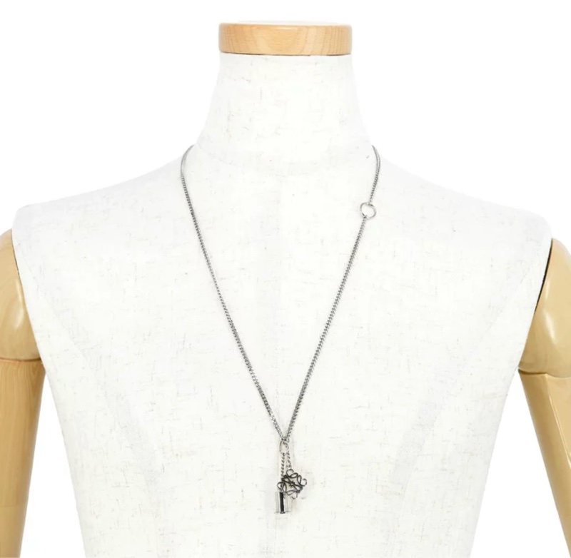 Loewe 經典銀Logo吊墜項鍊-2