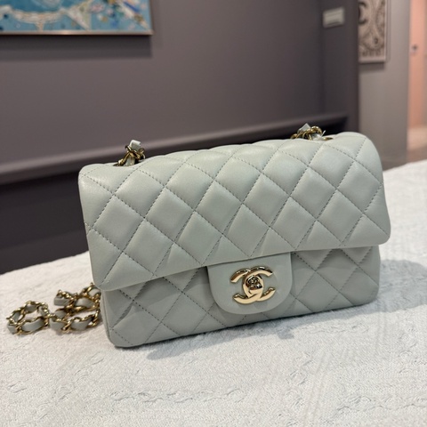 chanel 2023鼠尾草灰綠 經典coco20 全新