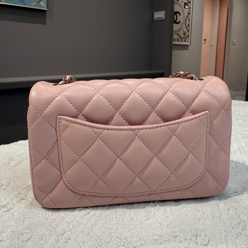 chanel 24K 新尺寸cf經典款小mini 粉色-2